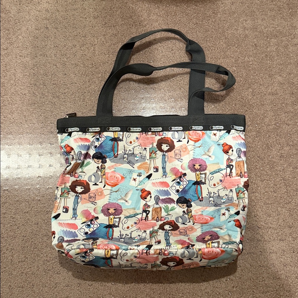 LeSportsac Girl Artist Large Shoulder Tote Bag - Good Condition - Picture 7 of 7